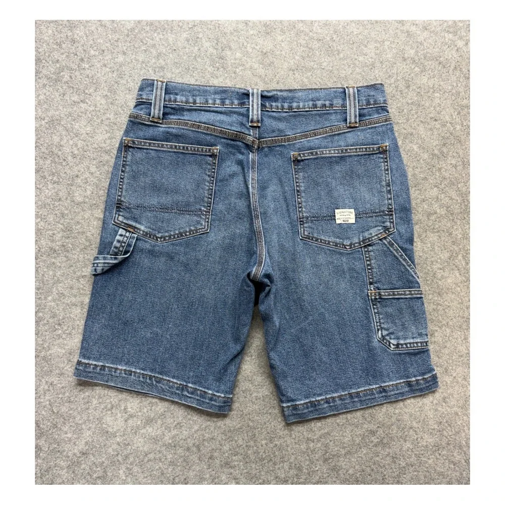 Signature by Levi Strauss Gold Label Mens 32 Carpenter Shorts Denim Blue 57735